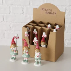 Wichtel Jingle mit Ballon, Weihnachtswichel Junge mit roter Mütze und grüner Hose, Boltze Home Collections