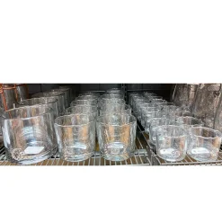 Windlicht Glas Organic mit unregelmäßigem Rand und Button, 8cm, WMG Grünberger