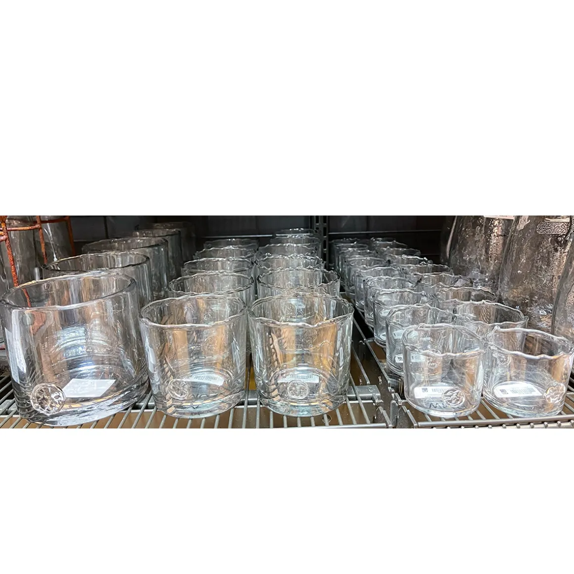 Windlicht Glas Organic mit unregelmäßigem Rand und Button, 8cm, WMG Grünberger