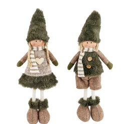 Winterpüppchen Junge, Stoffpuppe mit Schlackerbeine und Plüschmütze, 30cm