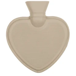 Wärmflasche Landhaus Hirsch, Herzform, Filzbezug mit Hirschmotiv und Kordel, braun-grau