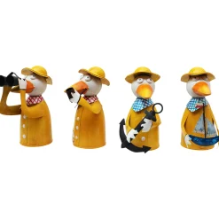 Zaunhocker Möwe, Metallmöwe mit Regenmantel und Anker, 15x21cm