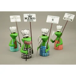 Zaunhocker Frosch Grill-BBQ, Metallfrosch mit Schild: Männer kochen nicht!, 22cm