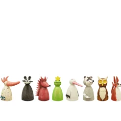 Zaunhocker Tier Vogel mit langem Schnabel, Metallvogel creme-pink, 12x20cm